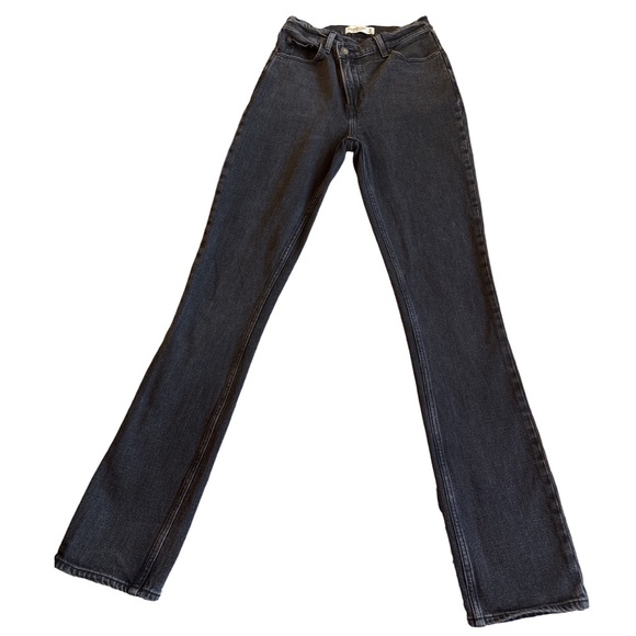 Abercrombie Black High Rise Slim Straight Jeans 25 - Picture 1 of 6